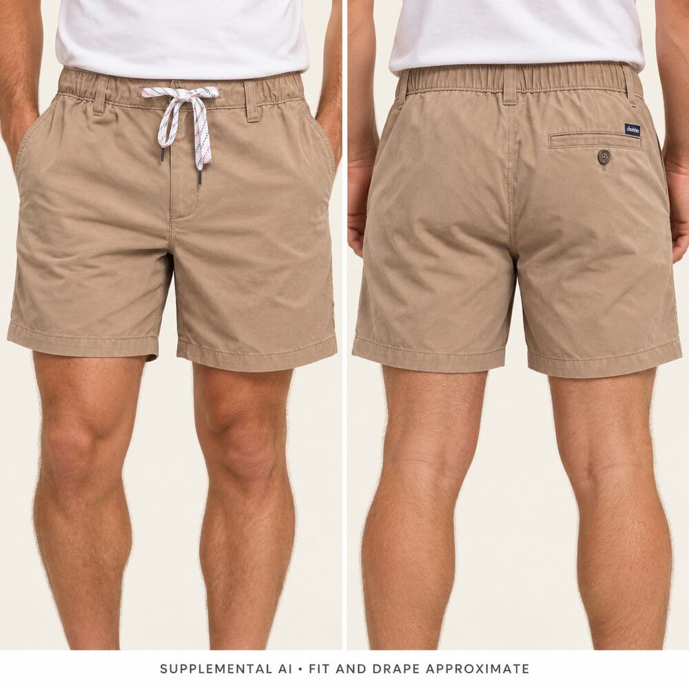 Chubbies Everyday Shorts Mens Medium Tan Khaki 6 Inseam Elastic Stretch
